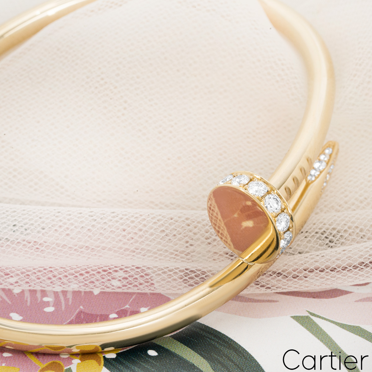 Cartier Yellow Gold Diamond Juste Un Clou Bracelet Size 18 B6048618